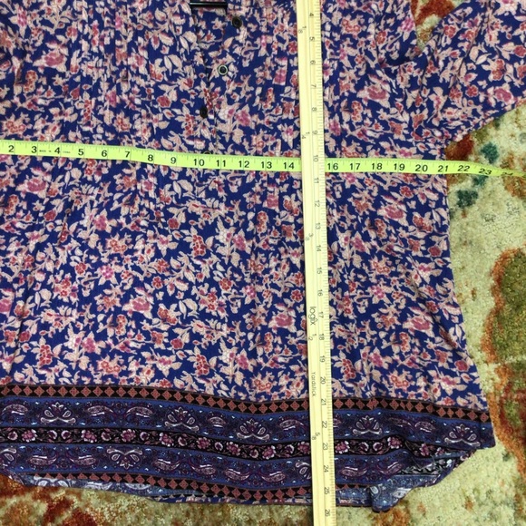 Knox Rose Floral Boho Peasant Blouse Size S - Picture 3 of 5